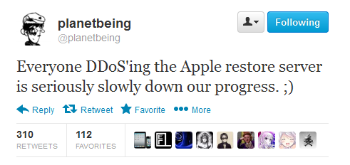 apple restore servers ddos attack