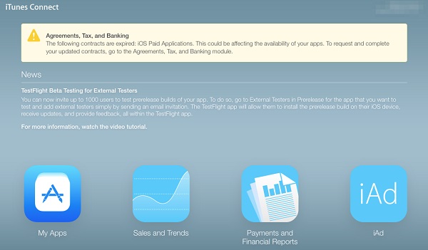iTunes connect error logs