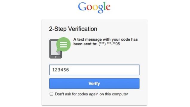 two-factor authentication for Google