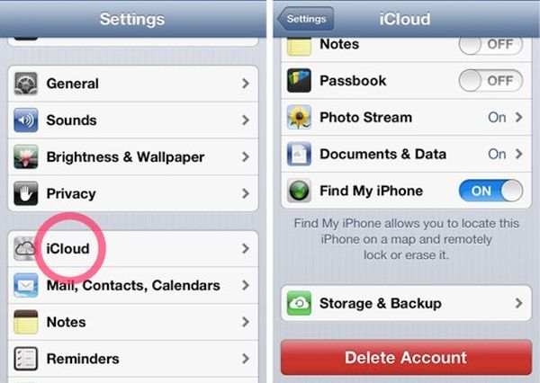 iOS 10 Settings iCloud Find My iPhone