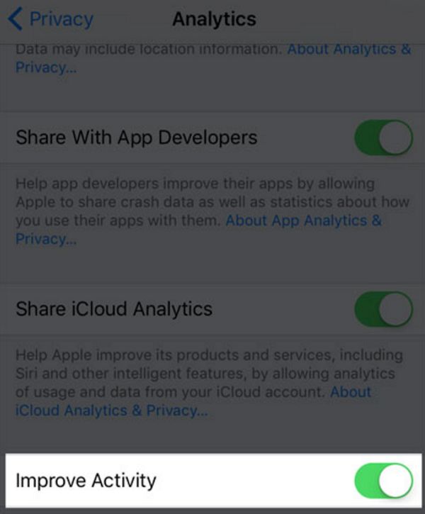 iOS 10.3 Analytics Sharing