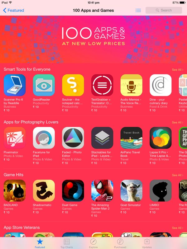 App Store India Low Priced iOS Apps
