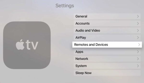 Apple TV Settings - Remotes and Devices