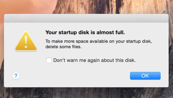 Fix Mac Startup Disk Almost Full Error
