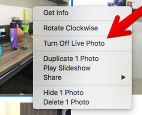 Disable Live Photos Feature on Mac Computer