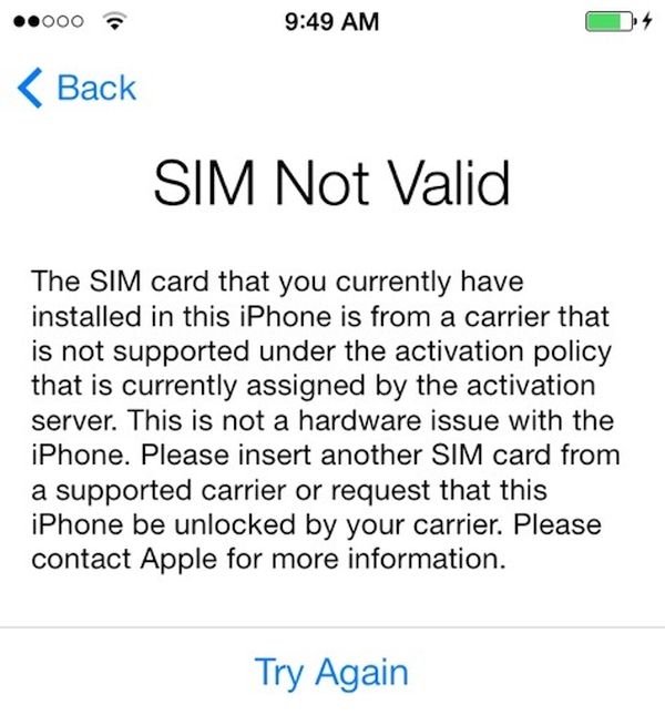 iPhone 6s SIM Not Valid Issue How to Solve